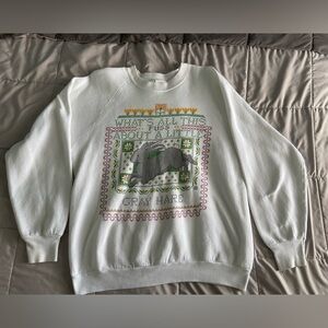 Whats all this Fuss About a Little Gray Hare Crewneck Sweatshirt Pullover Jumper